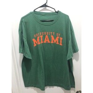 Men’s University of Miami T Shirt Green Short Sleeve Size XXL